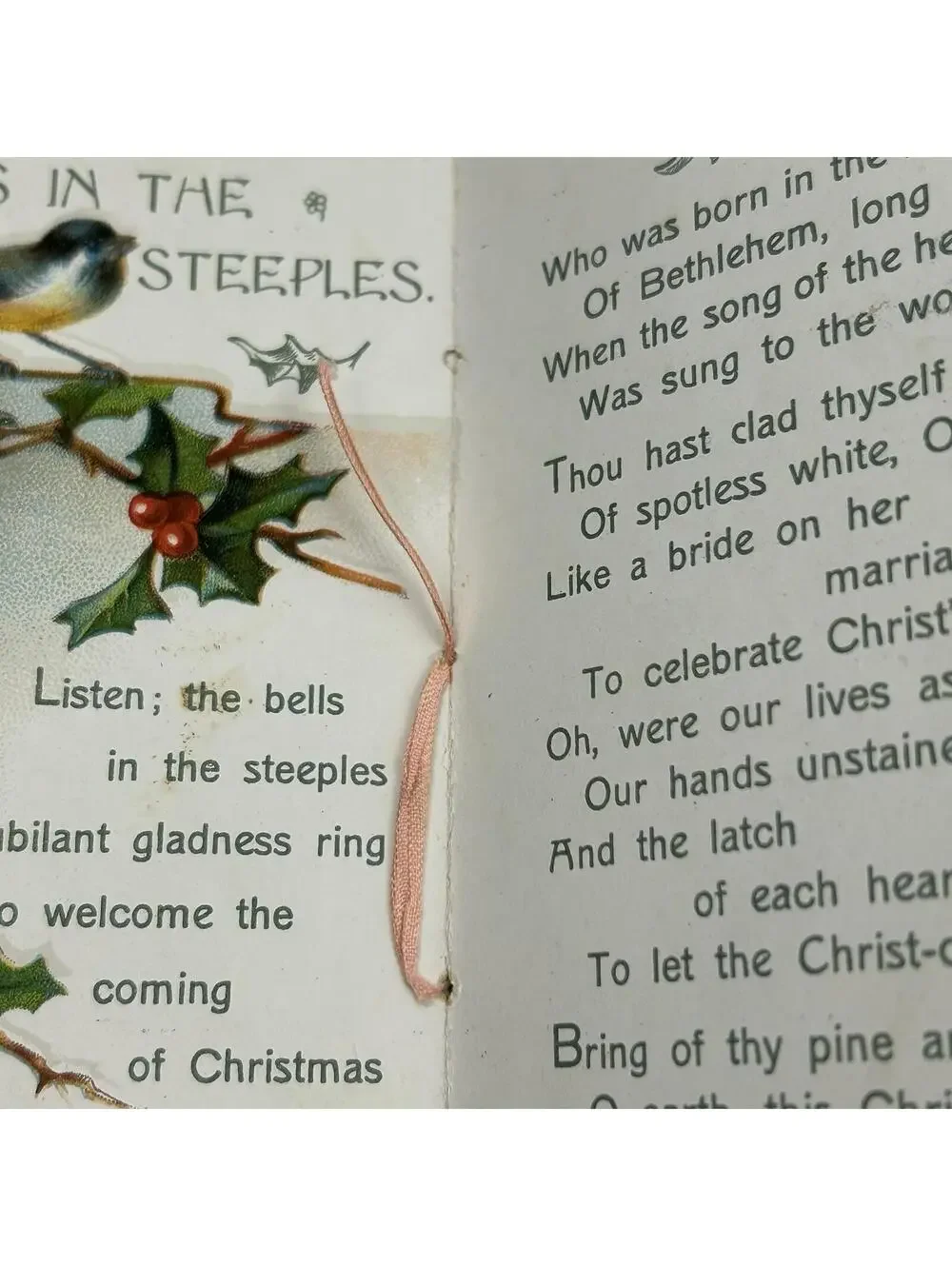 Antique Christmas Bells in the Steeples Eben Rexford David C Cook Booklet 1900s